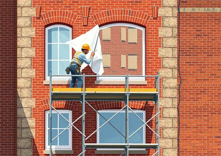 Ravalement de façade en pierre, nettoyage et application d'enduit